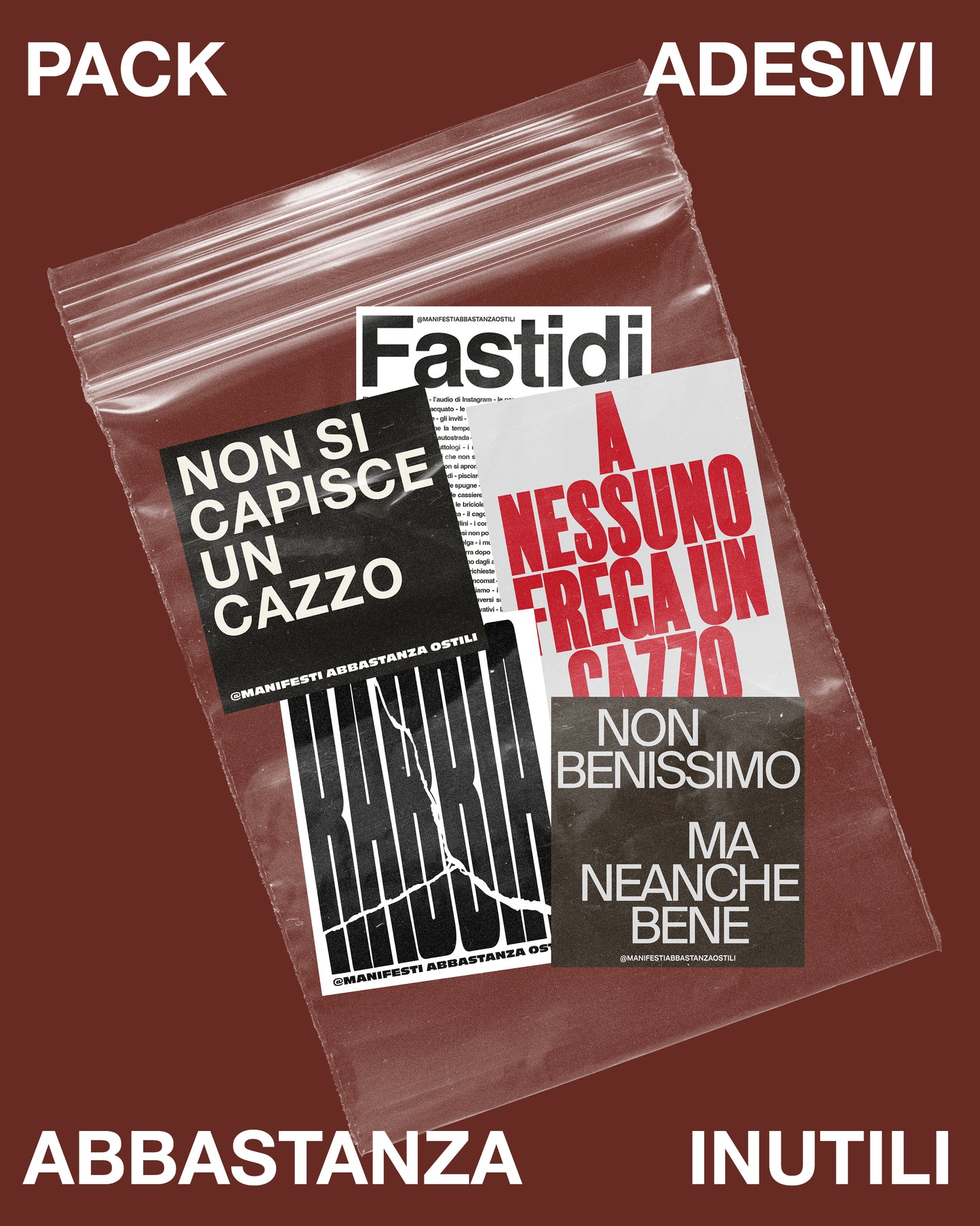 Adesivi Abbastanza Inutili - Pack 4