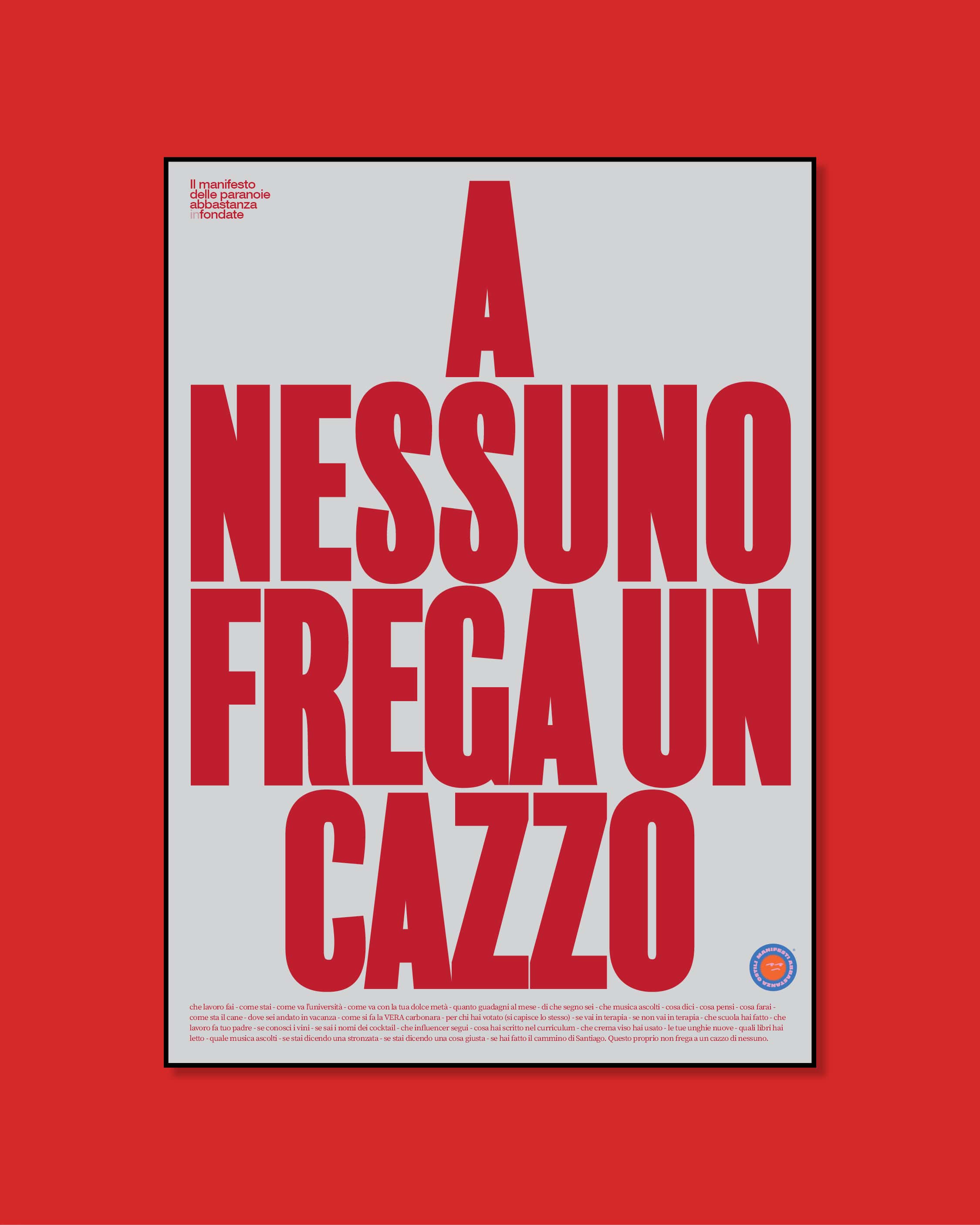 Maglietta A nessuno frega un cazzo ⚫️