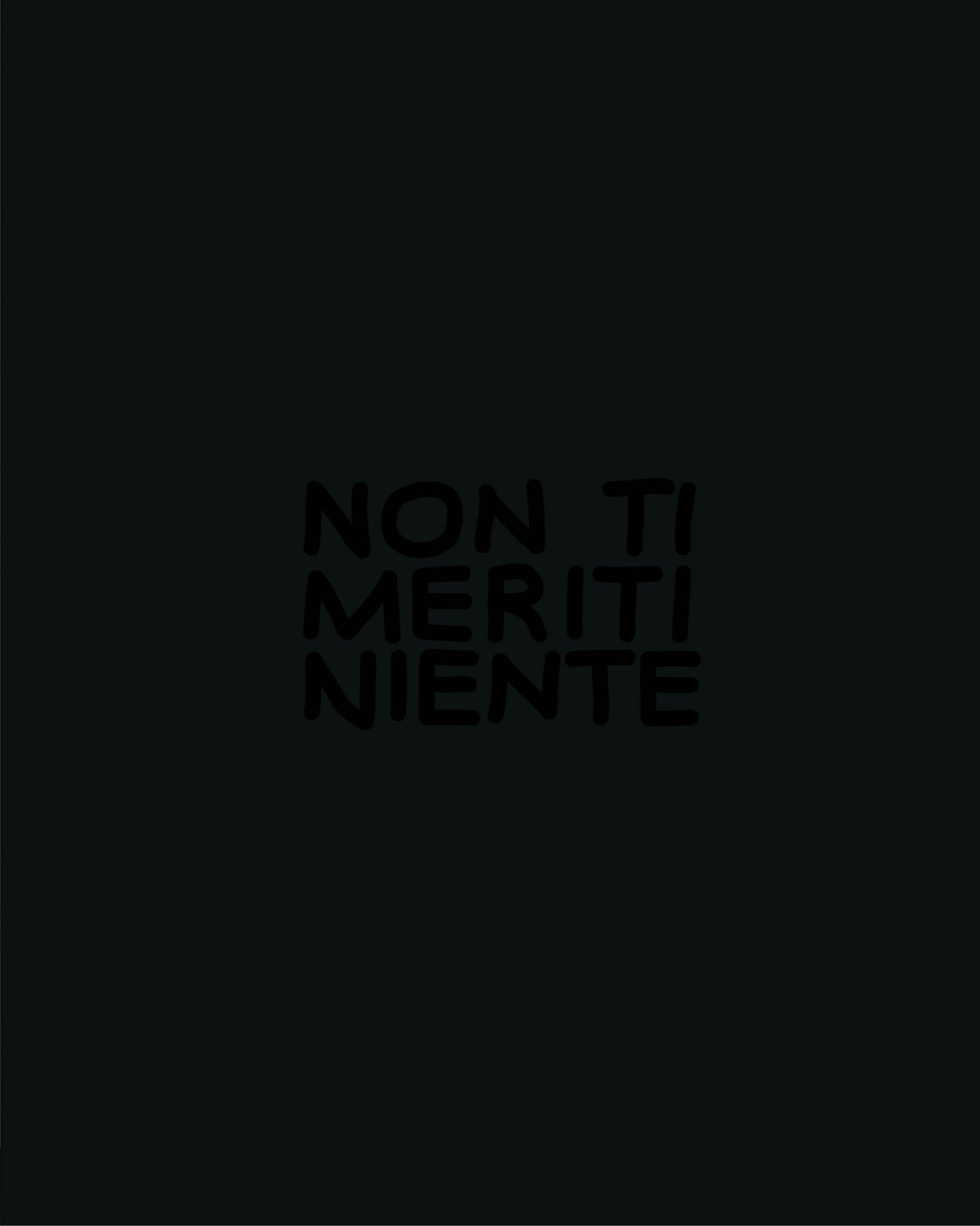 Non ti meriti niente - Ed. scritta stampata